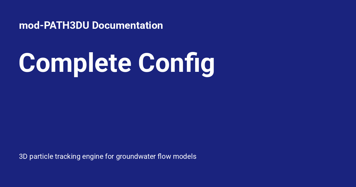 Complete Config - mod-PATH3DU Documentation