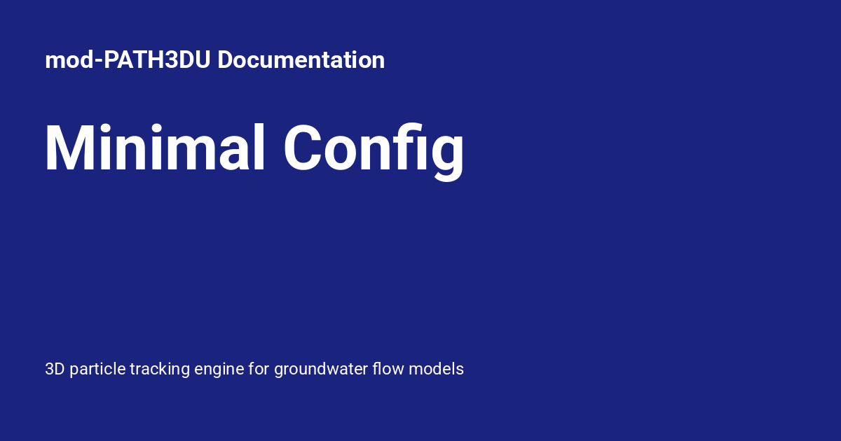 Minimal Config - mod-PATH3DU Documentation